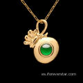 18k Joyas de oro real Jadeite Jade Jade Colgante